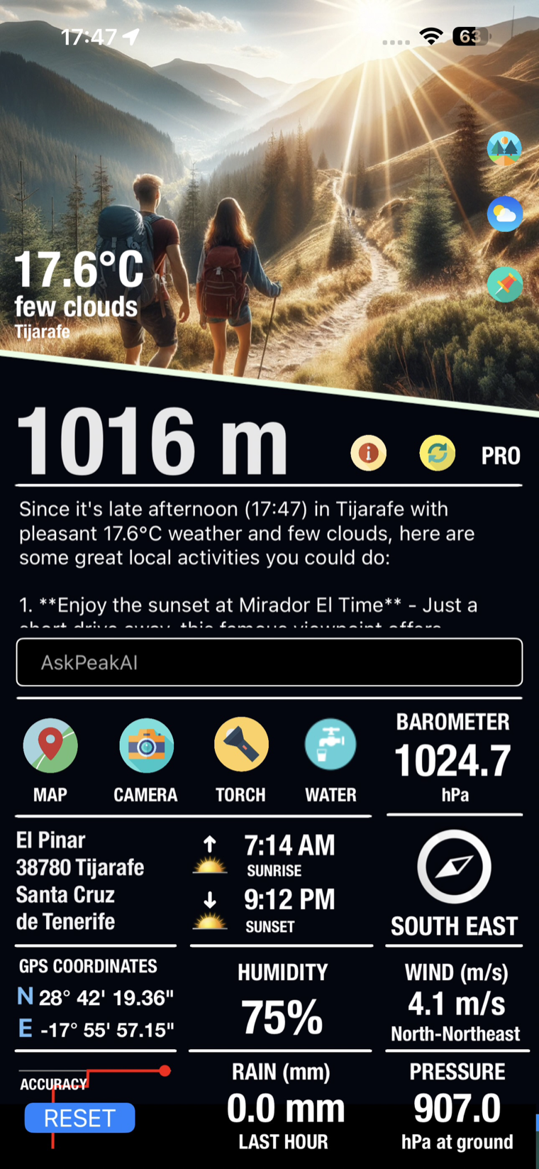 Peak — GPS altimeter and barometer