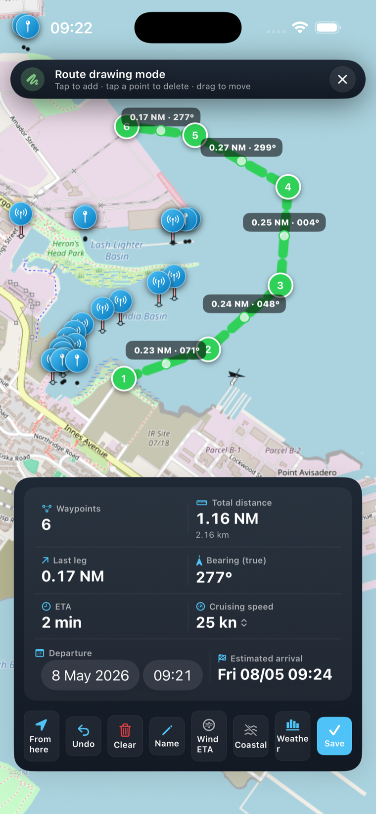 Sea Maps & AR Boat GPS — chart view