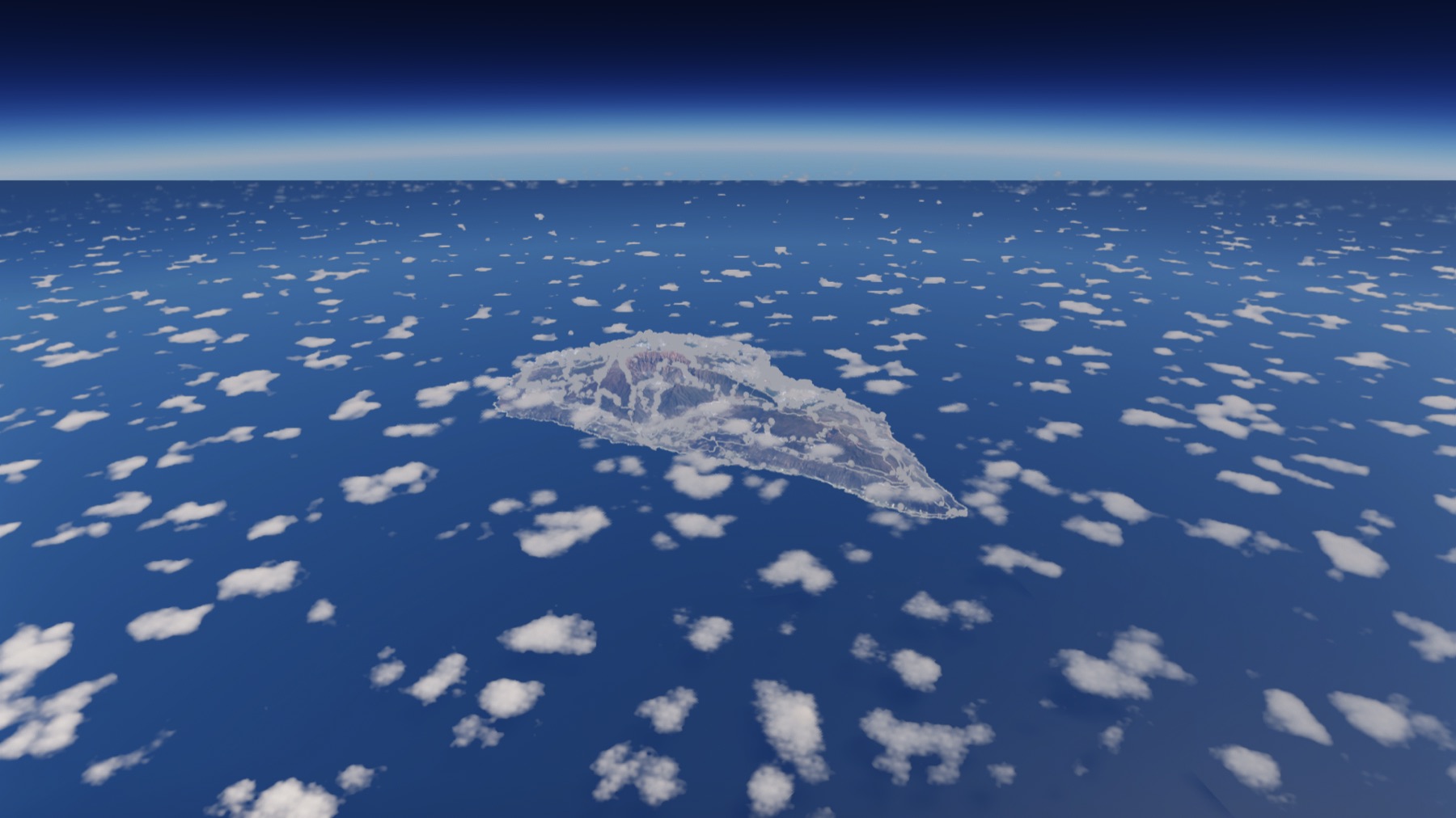 La Palma 3D: la isla entera sobre el Atlántico, con el mar de nubes